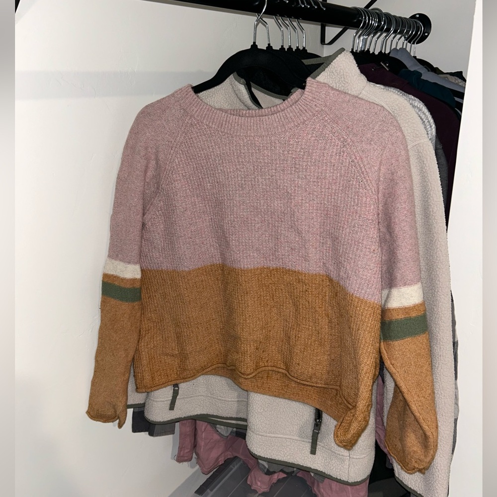 Madewell Women's Sweater - Pink and Tan